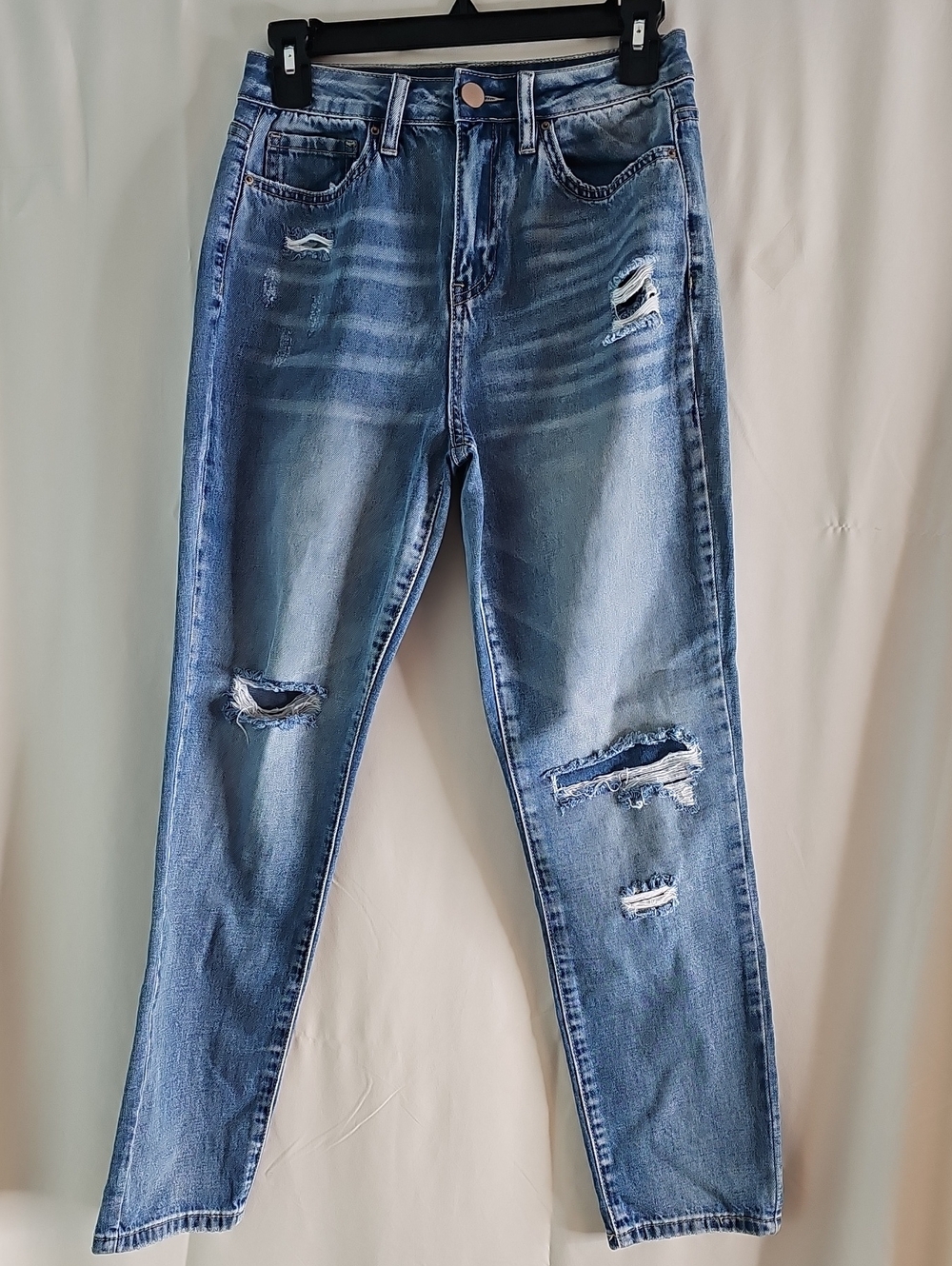 Fashion Nova Distressed Light Blue Boyfriend Jeans
